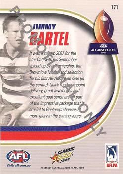 2008 Select AFL Classic - Promos #171 Jimmy Bartel Back